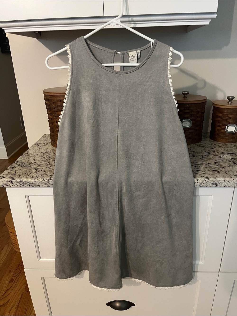 Paper Crane Light Gray Sleeveless A-Line Dress